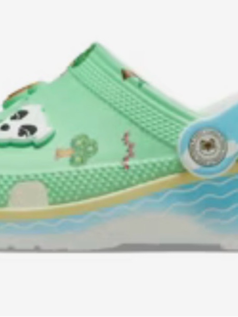 CROCS Kids Green Blue White Animal Crossing Clog Shoes - Picture 6 of 8
